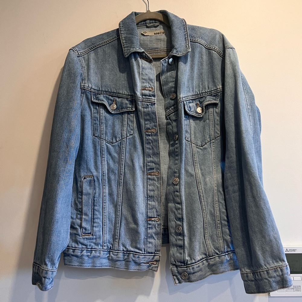 Topshop Denim Moto Jacket